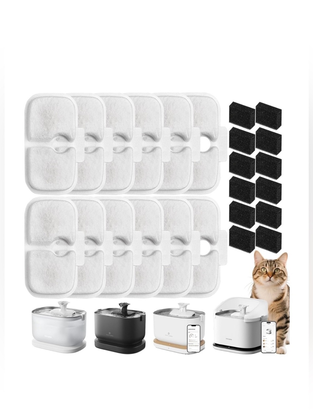12 Pack Cat Water Fountain Filter fit Petli bro
Dockstream Fountain PLWF005
Pet